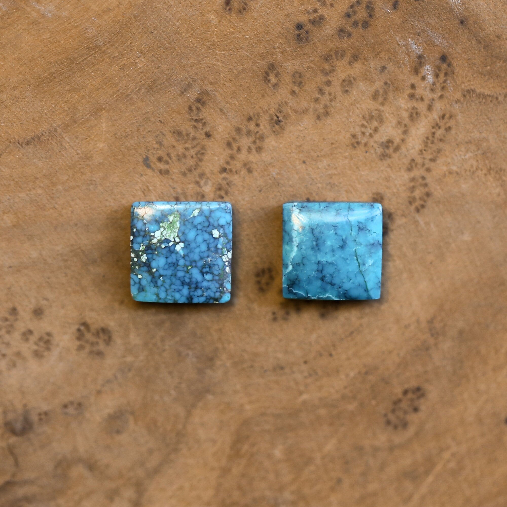 Square Turquoise Posts - Turquoise Studs - Sterling Silver Posts