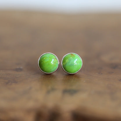 American Green Turquoise Post Earrings – Sterling Silver Studs