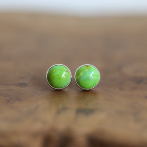 American Green Turquoise Post Earrings – Sterling Silver Studs