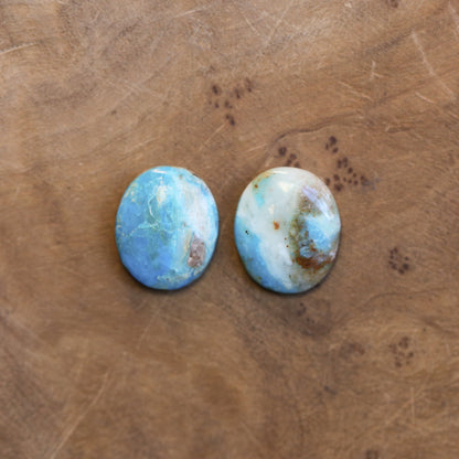 Peruvian Blue Opal Earrings – Sterling Silver Drop Earrings, OOAK