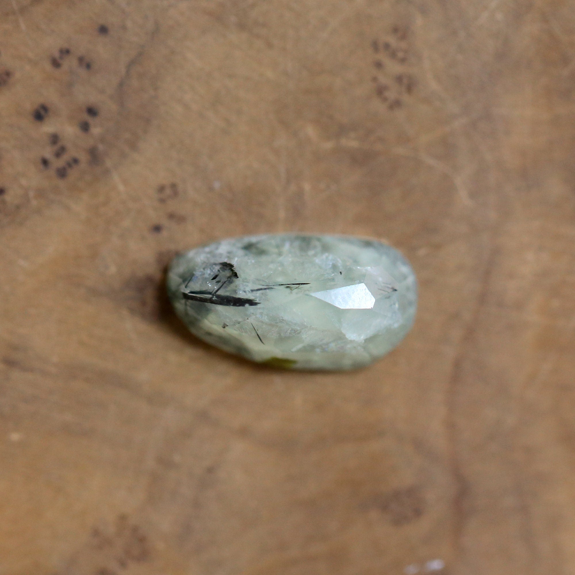 Prehnite Hanging Rock Pendant - Green Prehnite Pendant - Prehnite Necklace - Sterling Silver