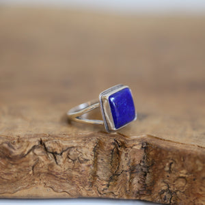 Blue Lapis Ring - AA Lapis Lazuli Ring - Silversmith - .925 Sterling Silver