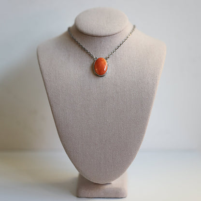 Spiny Oyster Pendant - Spiny Oyster Necklace - Chili Red Pendant - .925 Sterling Silver