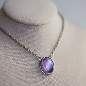 Ready to Ship Amethyst Necklace - Purple Amethyst Pendant - Sterling Silver Chain Included