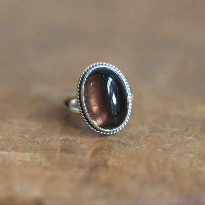 Smoky Quartz Boho Ring - .925 Sterling Silver - Silversmith