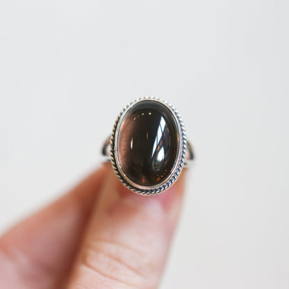 Smoky Quartz Boho Ring - .925 Sterling Silver - Silversmith