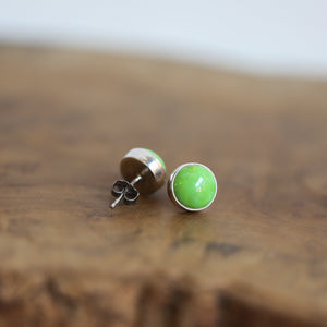 American Green Turquoise Post Earrings – Sterling Silver Studs