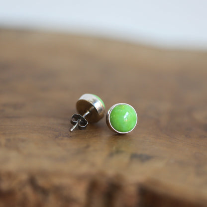 American Green Turquoise Post Earrings – Sterling Silver Studs
