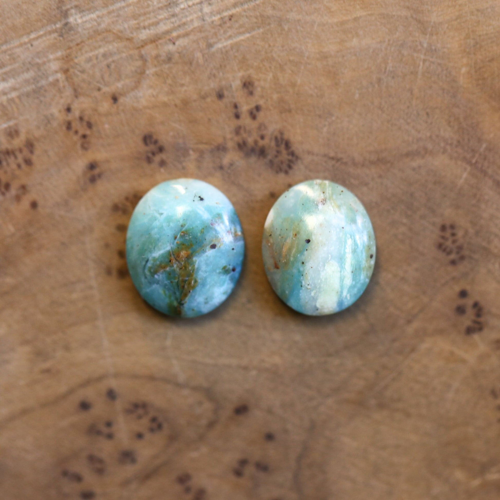 Peruvian Blue Opal Earrings – Sterling Silver Drop Earrings, OOAK