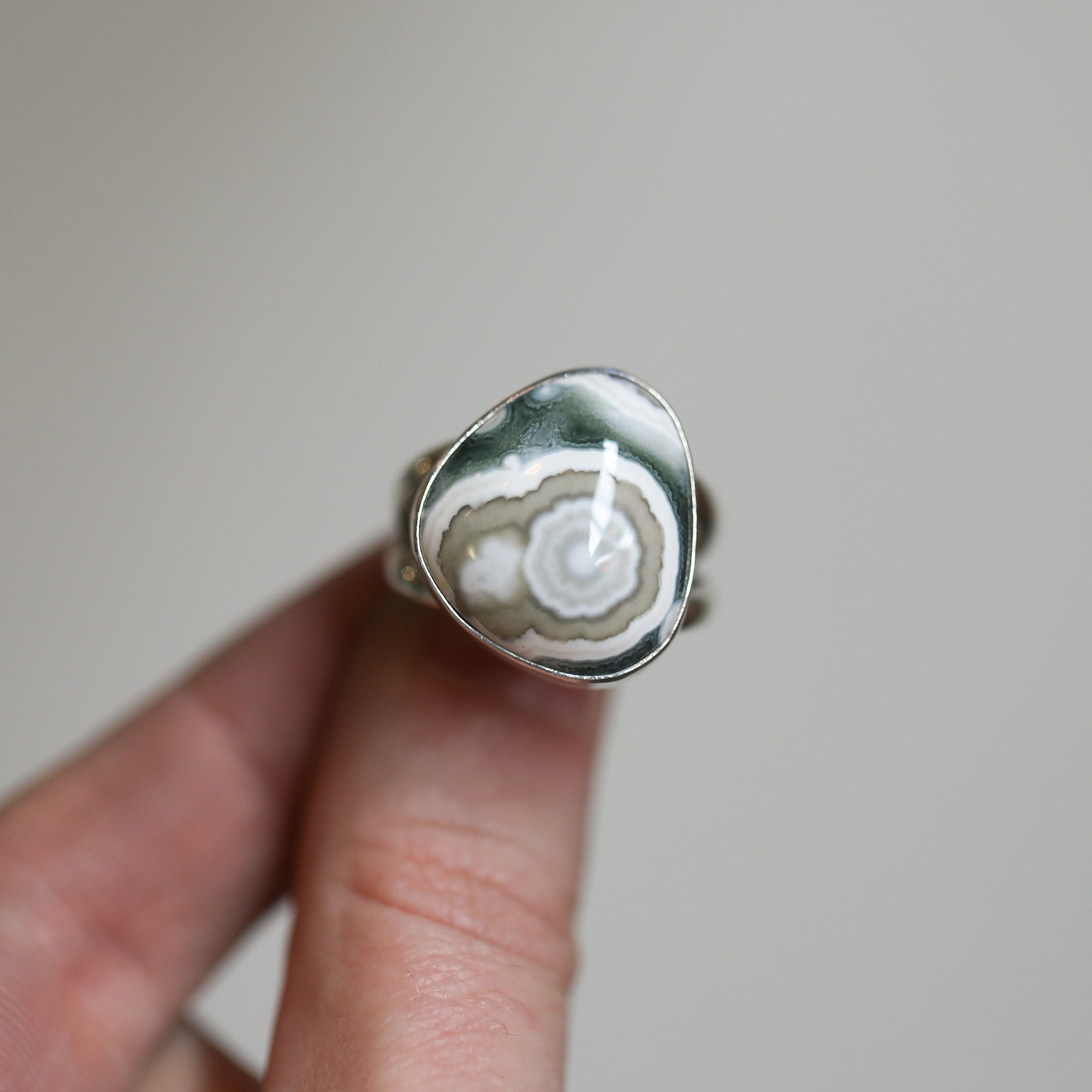 Chunky Ocean Jasper Ring - Choose Your Stone - .925 Sterling Silver
