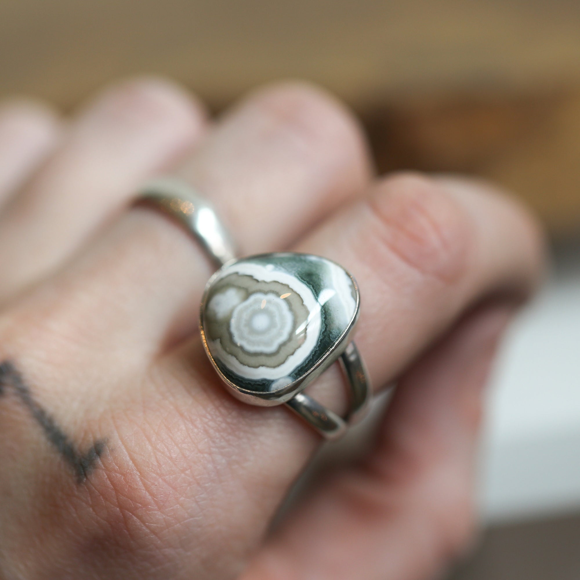 Chunky Ocean Jasper Ring - Choose Your Stone - .925 Sterling Silver