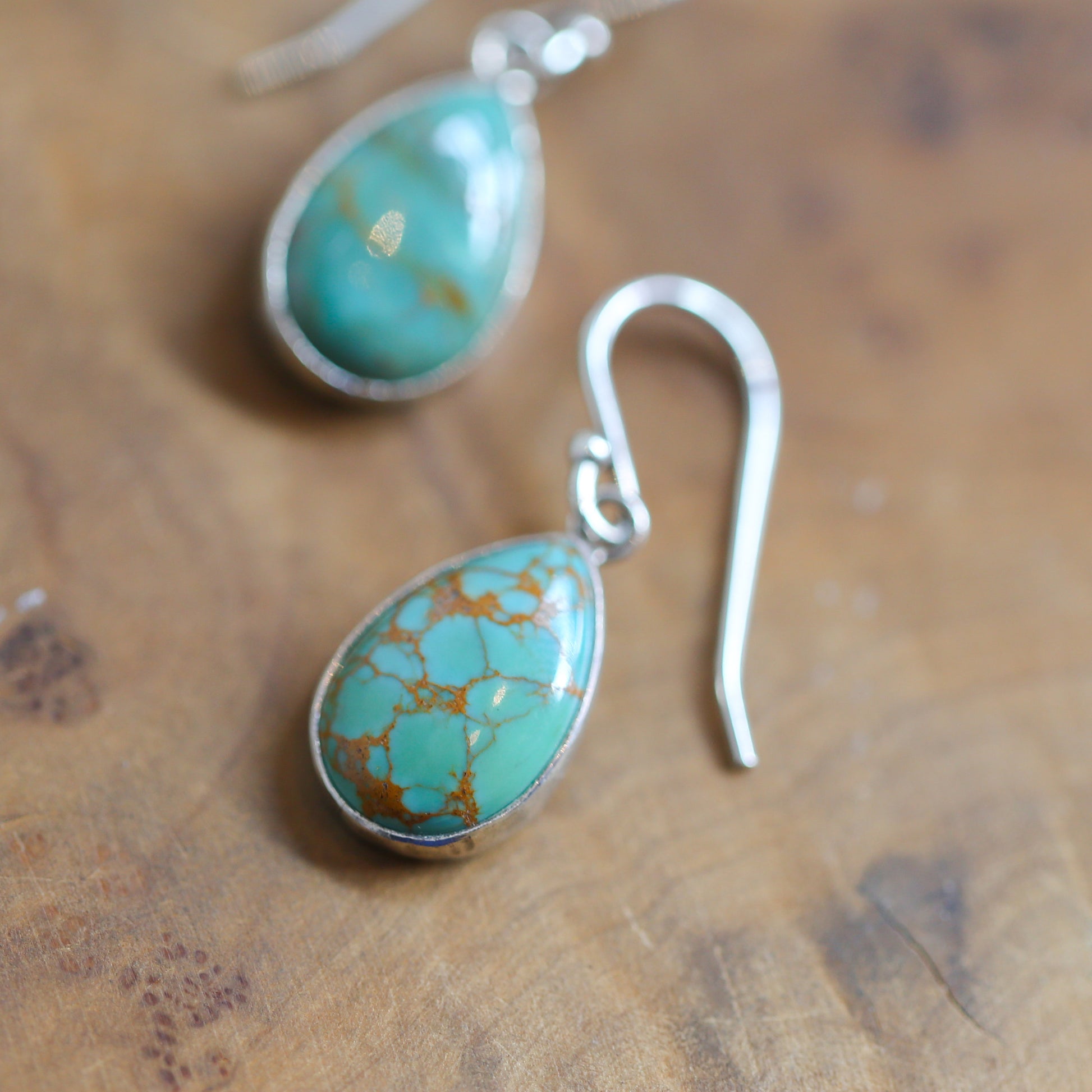 Turquoise Drop Earrings - Choose Your Pair - .925 Sterling Silver