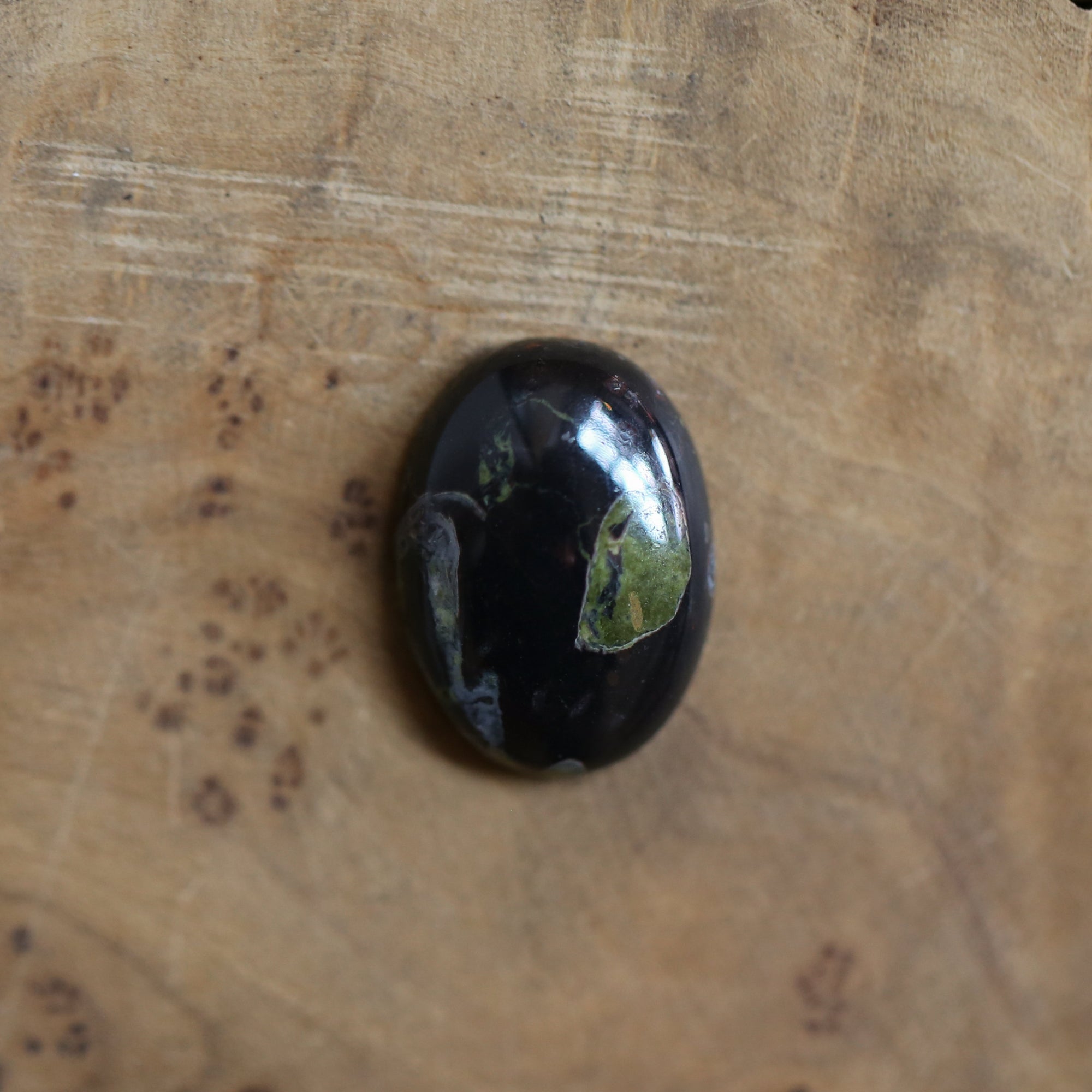 Black Fossil Bolo Necklace - Choose Your Stone - Sterling Silver