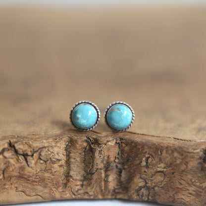 Sterling Silver Turquoise Studs – American Old Mine Gemstone Posts