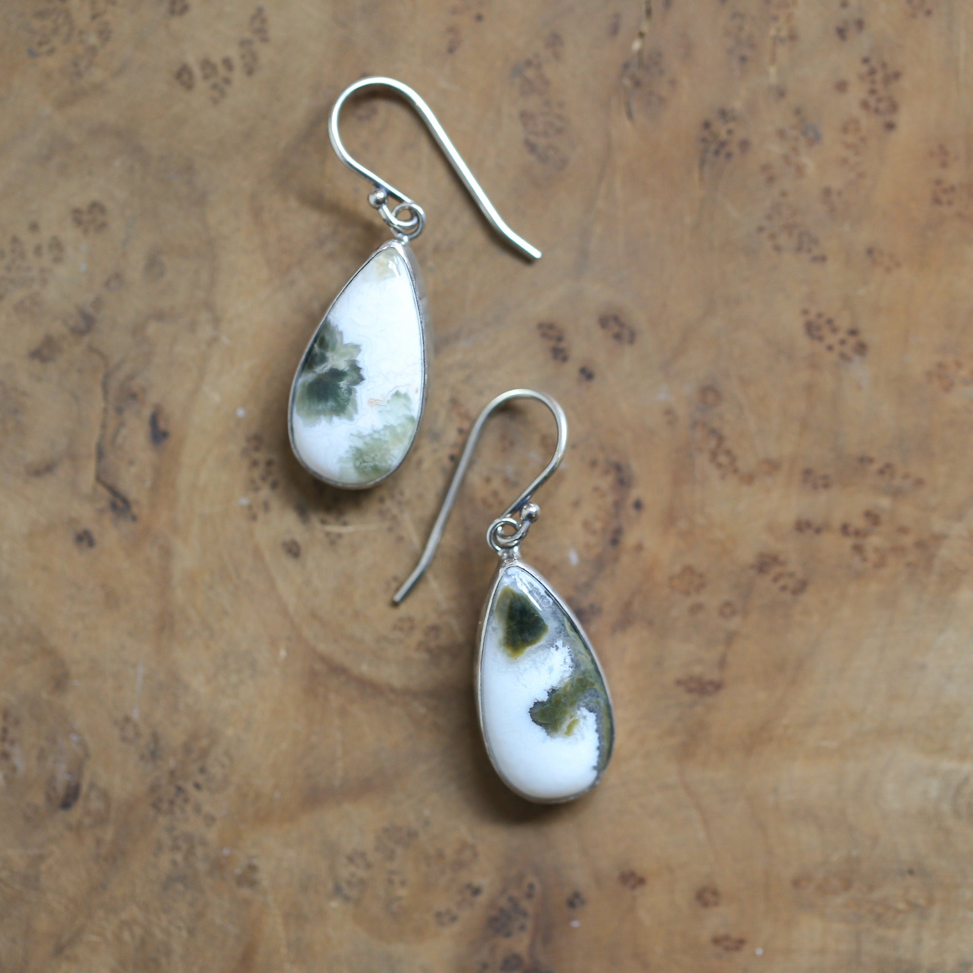 Ocean Jasper Earrings - Ocean Jasper Drops - Jasper Earrings - Sterling Silver