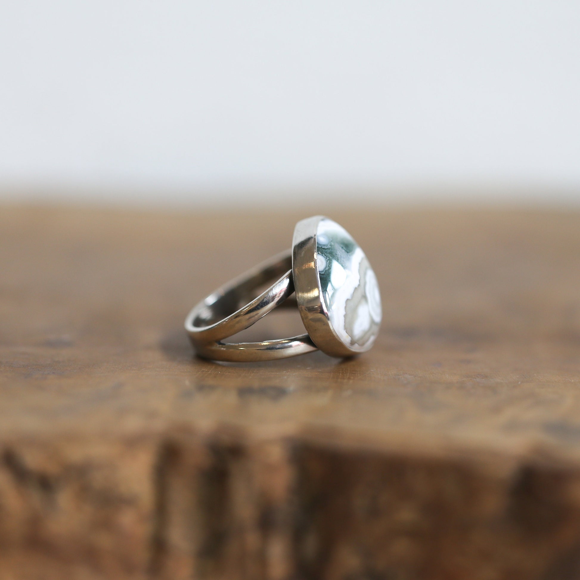 Custom Chunky Ocean Jasper Ring - Choose Your Stone - .925 Sterling Silver