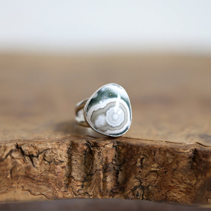 Custom Chunky Ocean Jasper Ring - Choose Your Stone - .925 Sterling Silver