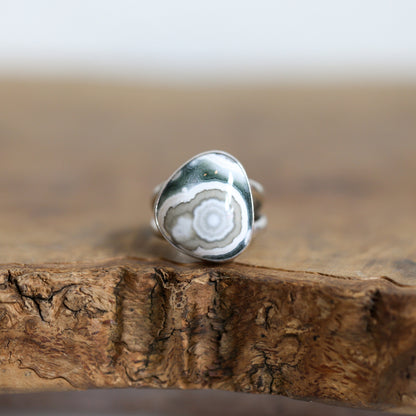 Custom Chunky Ocean Jasper Ring - Choose Your Stone - .925 Sterling Silver