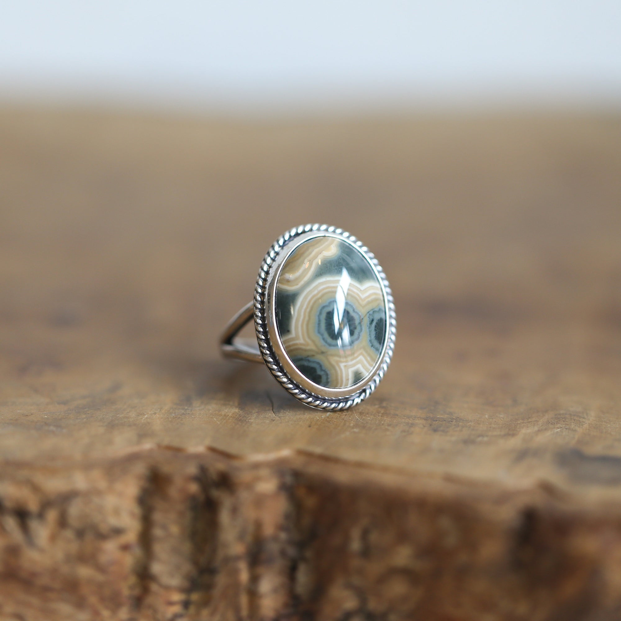 Custom Ocean Jasper Ring - Choose Your AAA Stone - Sterling Silver