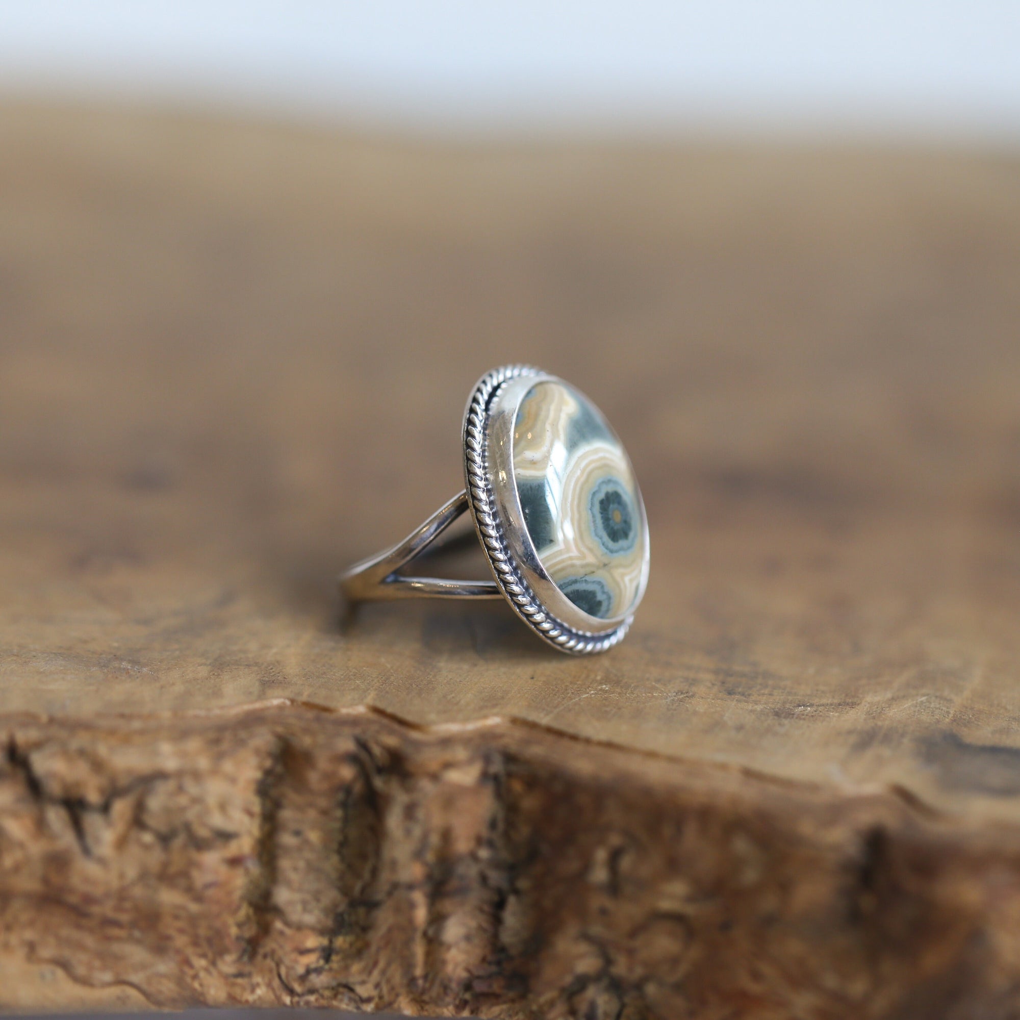 Custom Ocean Jasper Ring - Choose Your AAA Stone - Sterling Silver