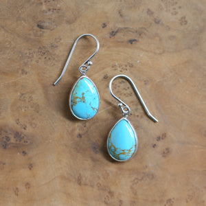 Turquoise Drop Earrings - Choose Your Pair - .925 Sterling Silver