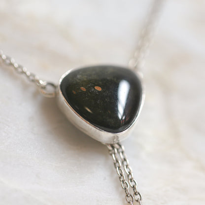 Golden Obsidian Bolo Necklace | Sterling Silver