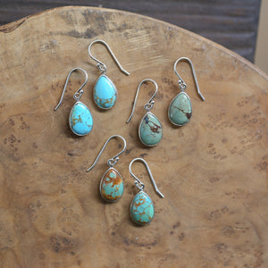 Turquoise Drop Earrings - Choose Your Pair - .925 Sterling Silver
