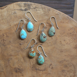 Turquoise Drop Earrings - Choose Your Pair - .925 Sterling Silver