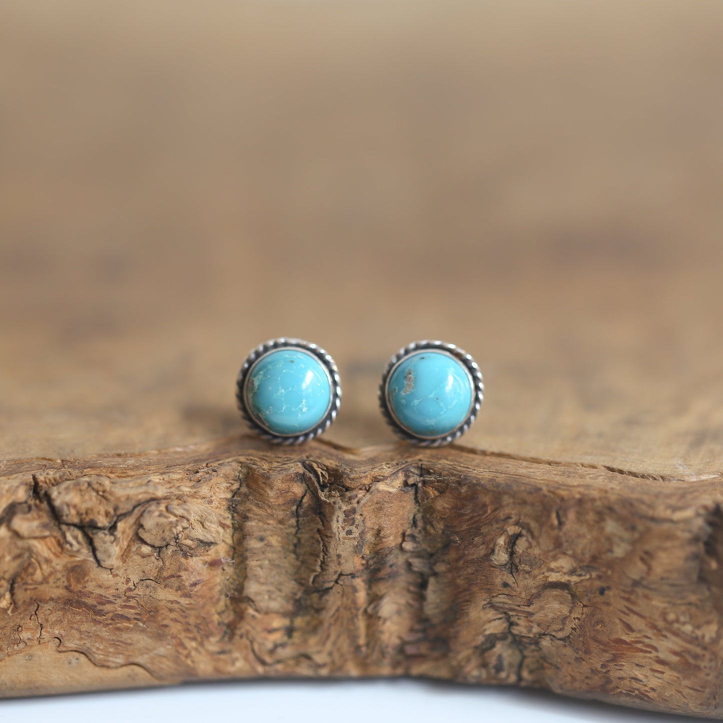 Sterling Silver Turquoise Studs – American Old Mine Gemstone Posts