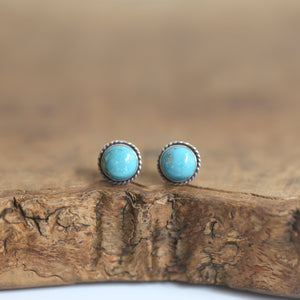 Traditional Turquoise Posts - Old Mine Turquoise - Turquoise Studs - Ready to Ship
