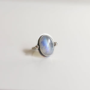 Chloe Ring - Rainbow Moonstone Ring - .925 Sterling Silver - Silversmith Ring