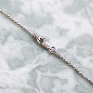 Sterling Silver Ball Chain - Silver Beaded Chain - Chain with Large Clasp - .925 Sterling Silver - Silversmith