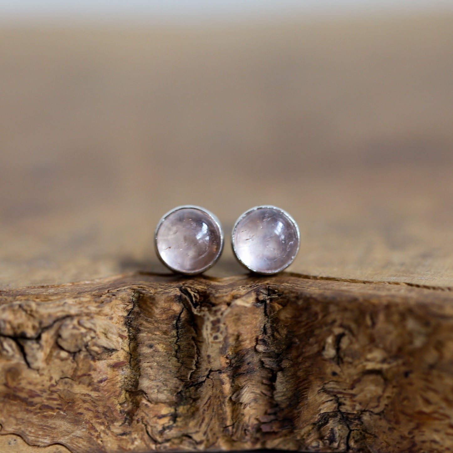 Pink or Blue Morganite Post Earrings - Choose Your Stone - Sterling Silver