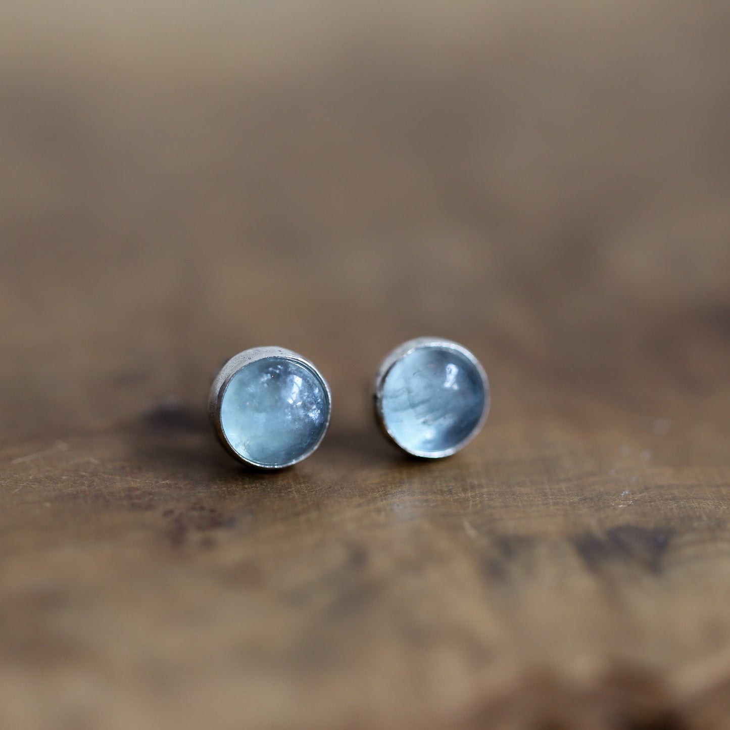 Pink or Blue Morganite Post Earrings - Choose Your Stone - Sterling Silver