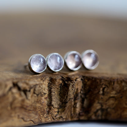 Pink or Blue Morganite Post Earrings - Choose Your Stone - Sterling Silver