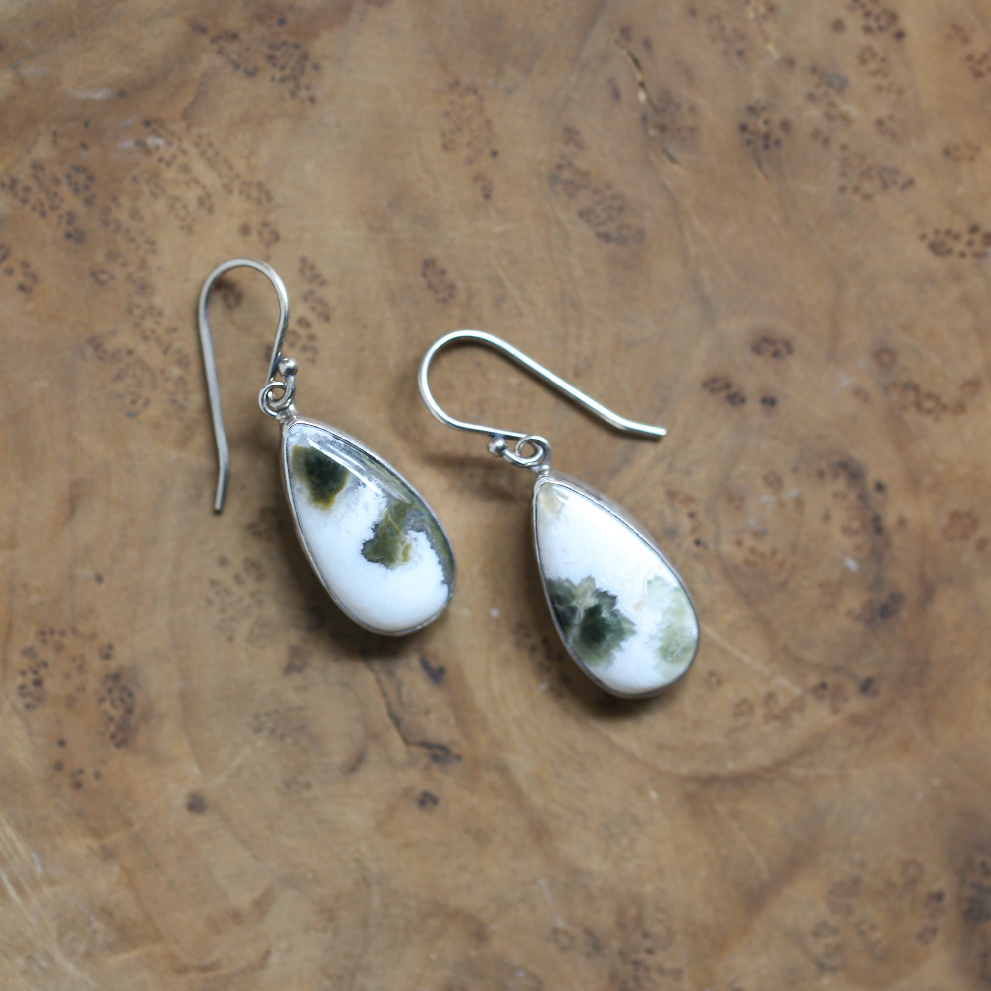 Ocean Jasper Earrings - Ocean Jasper Drops - Jasper Earrings - Sterling Silver