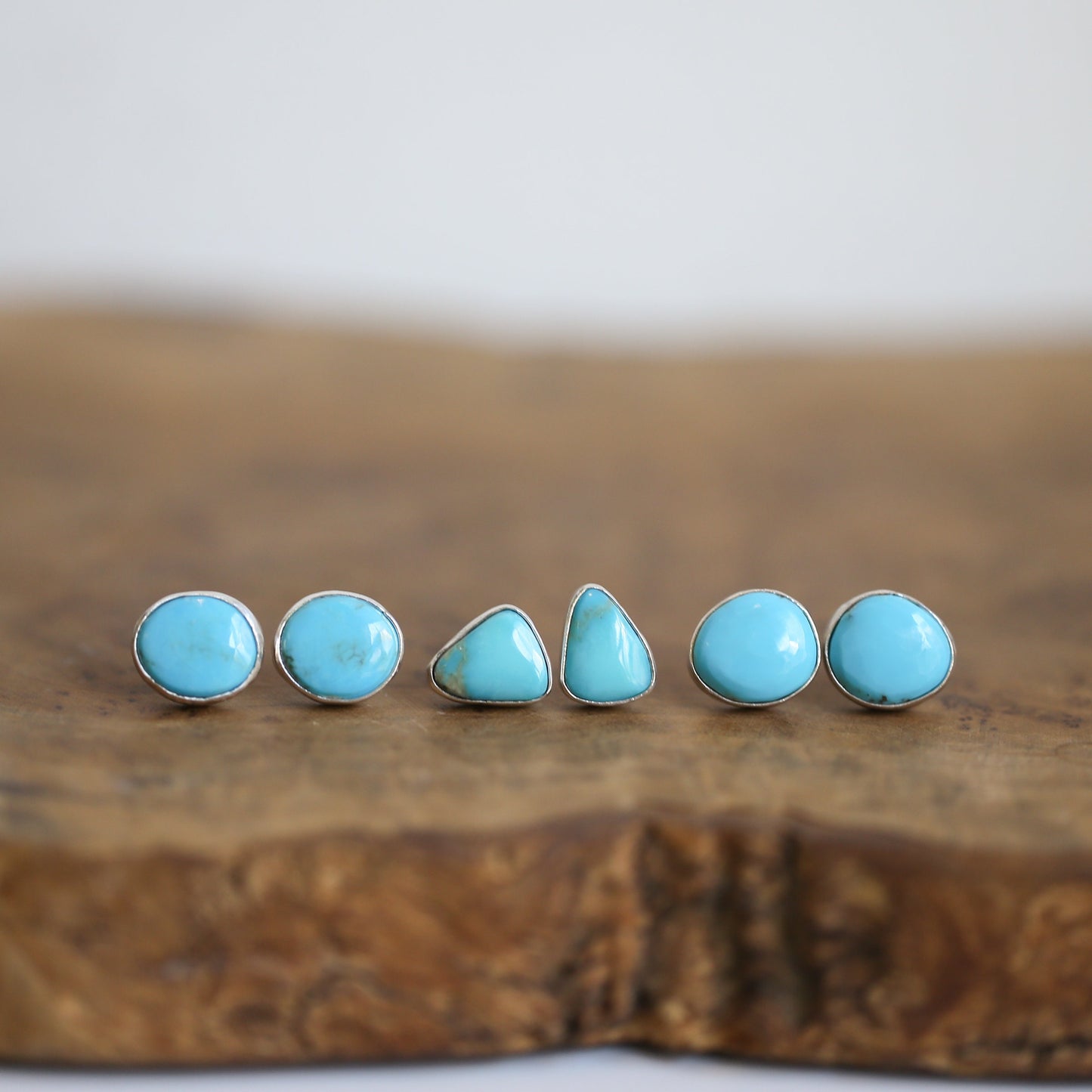 Campitos Turquoise Sterling Silver Studs – American Turquoise Earrings