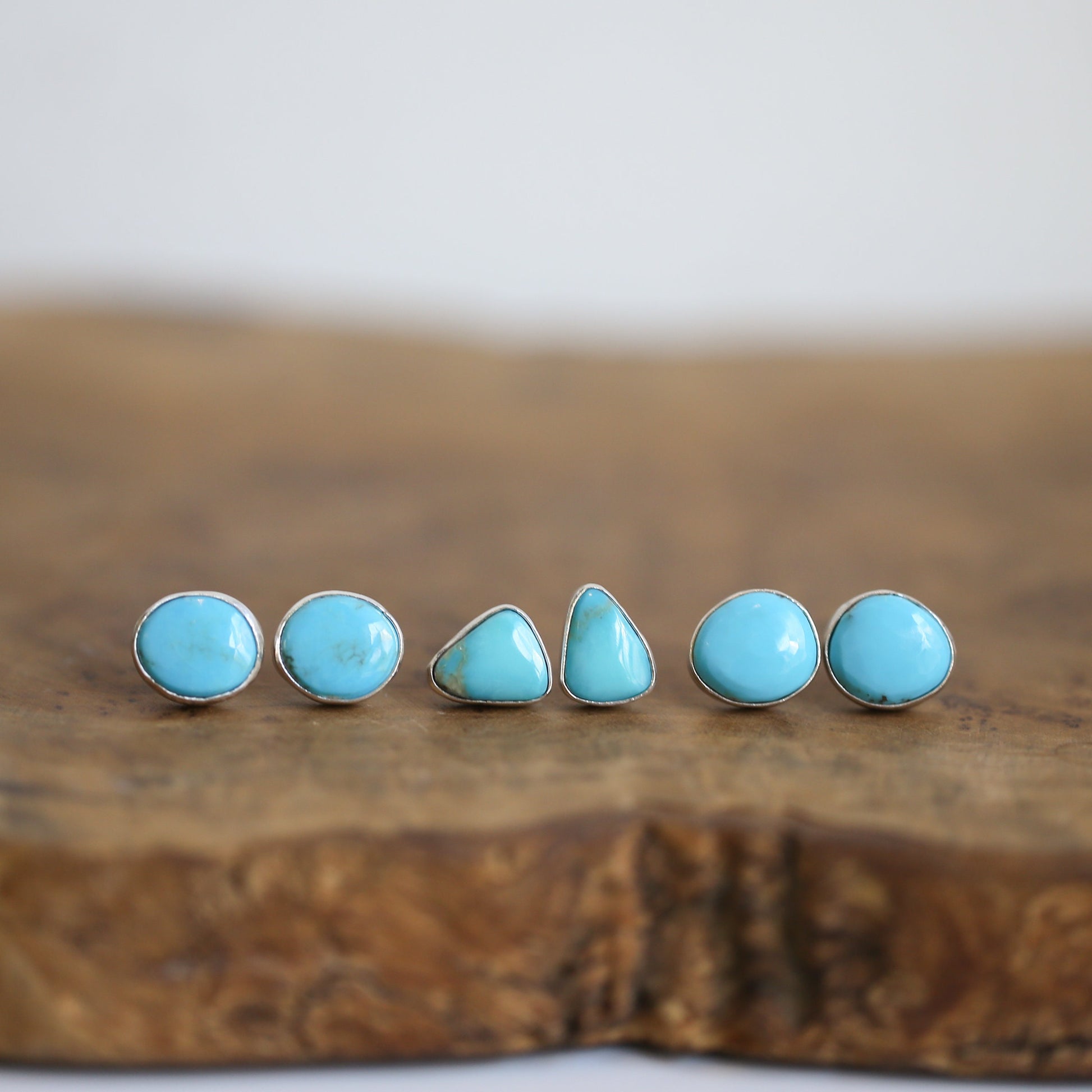 Campitos Turquoise Sterling Silver Studs – American Turquoise Earrings