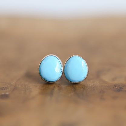 Campitos Turquoise Sterling Silver Studs – American Turquoise Earrings