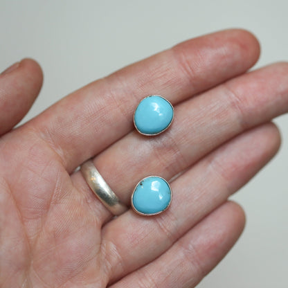 Campitos Turquoise Sterling Silver Studs – American Turquoise Earrings