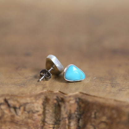 Campitos Turquoise Sterling Silver Studs – American Turquoise Earrings