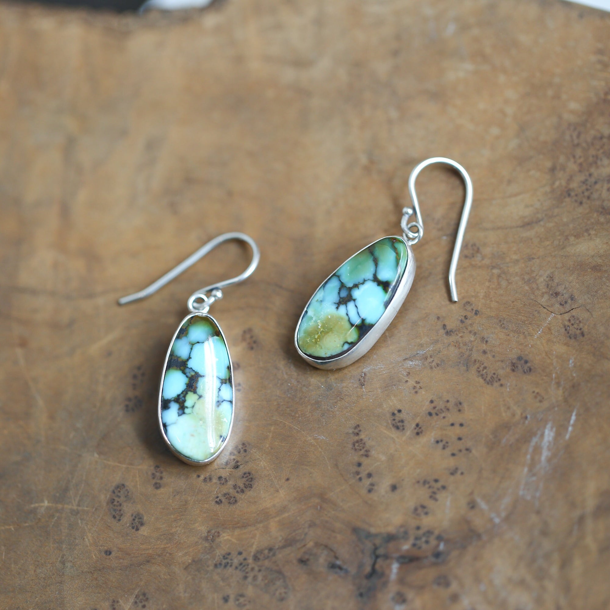 Ready to Ship - Blue Moon Turquoise Drop Earrings - Choose Your Pair - Blue Moon Earrings - Sterling Silver
