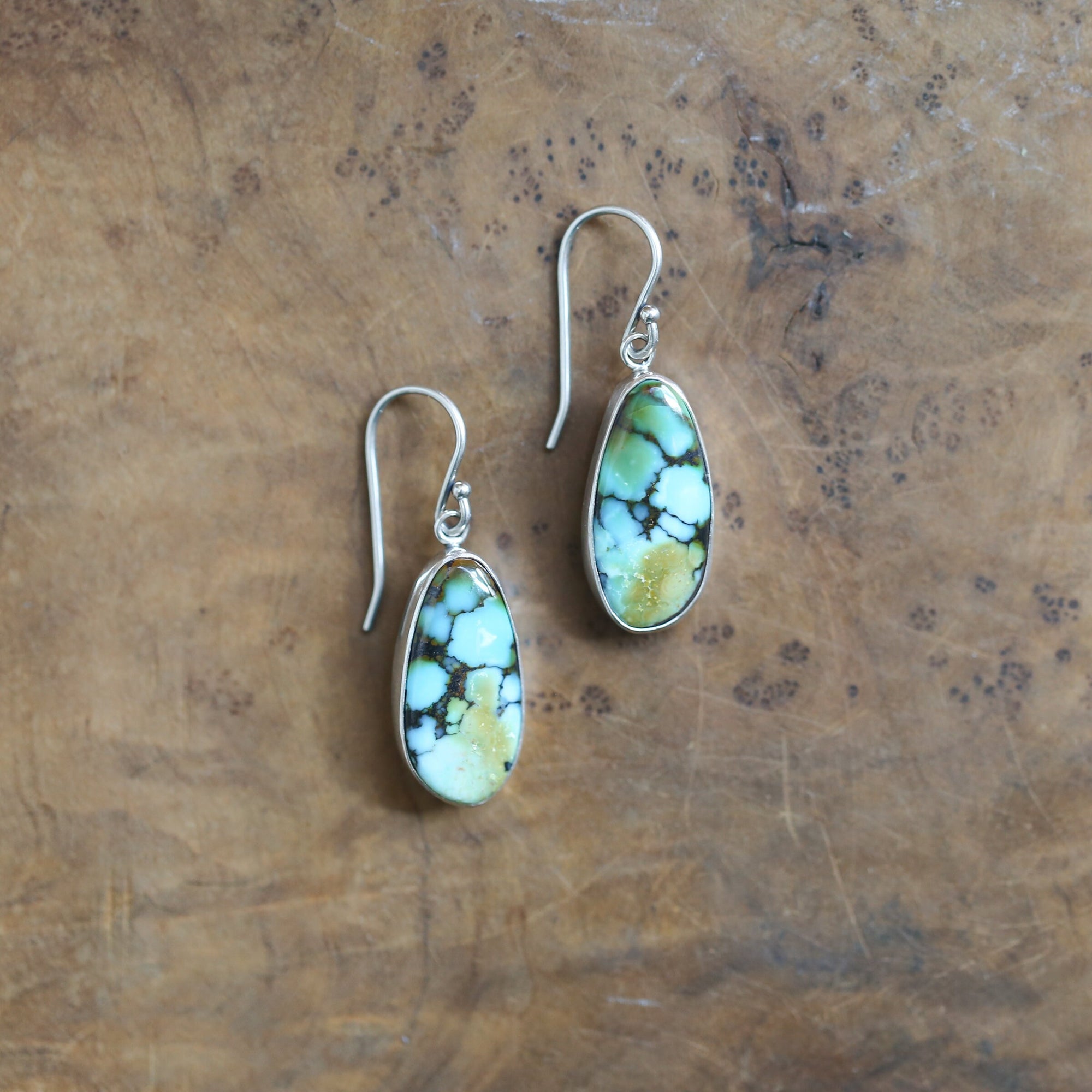 Ready to Ship - Blue Moon Turquoise Drop Earrings - Choose Your Pair - Blue Moon Earrings - Sterling Silver