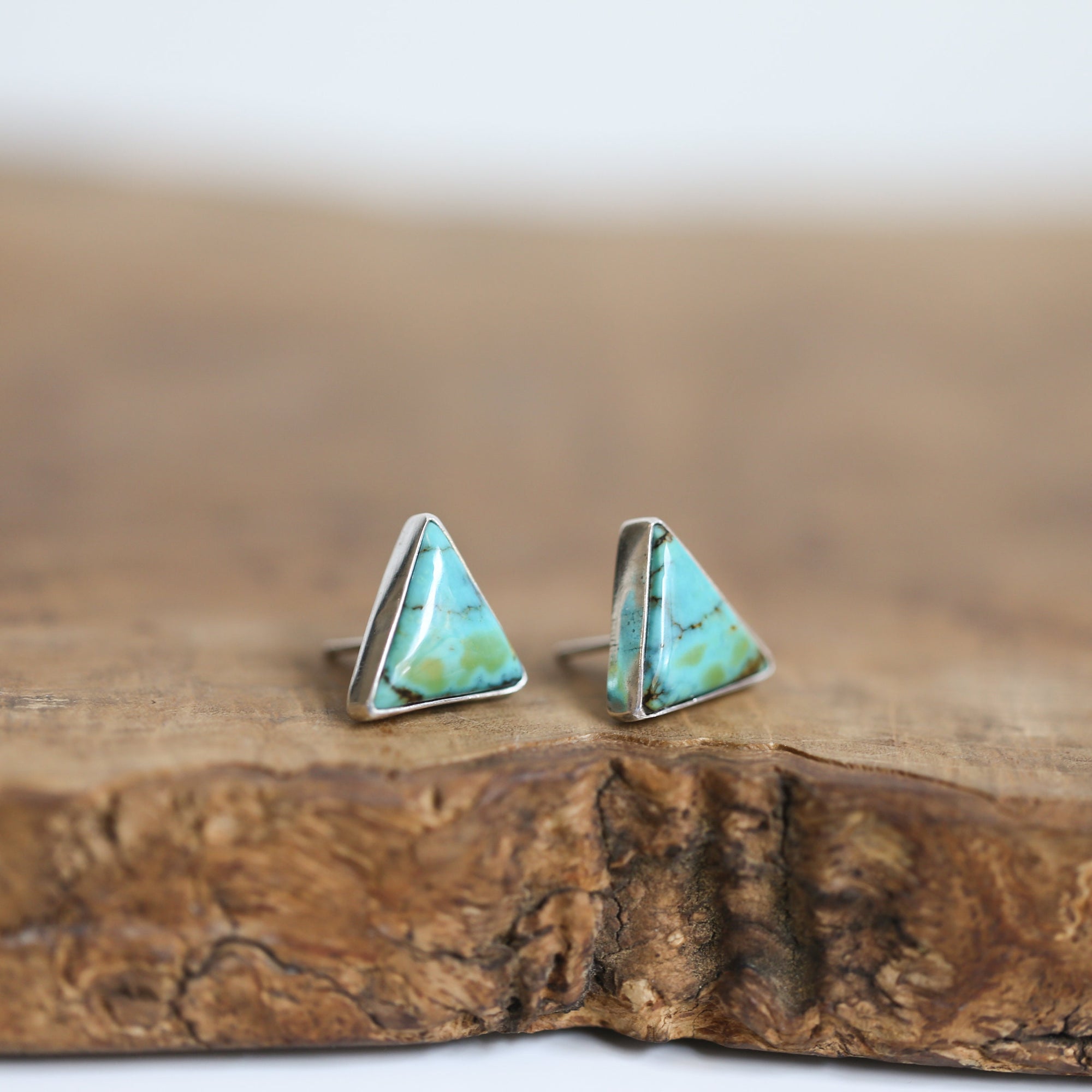 Blue Moon Turquoise Earrings - Turquoise Posts - Ready to Ship - Sterling Silver