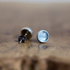 Pink or Blue Morganite Post Earrings - Choose Your Stone - Sterling Silver