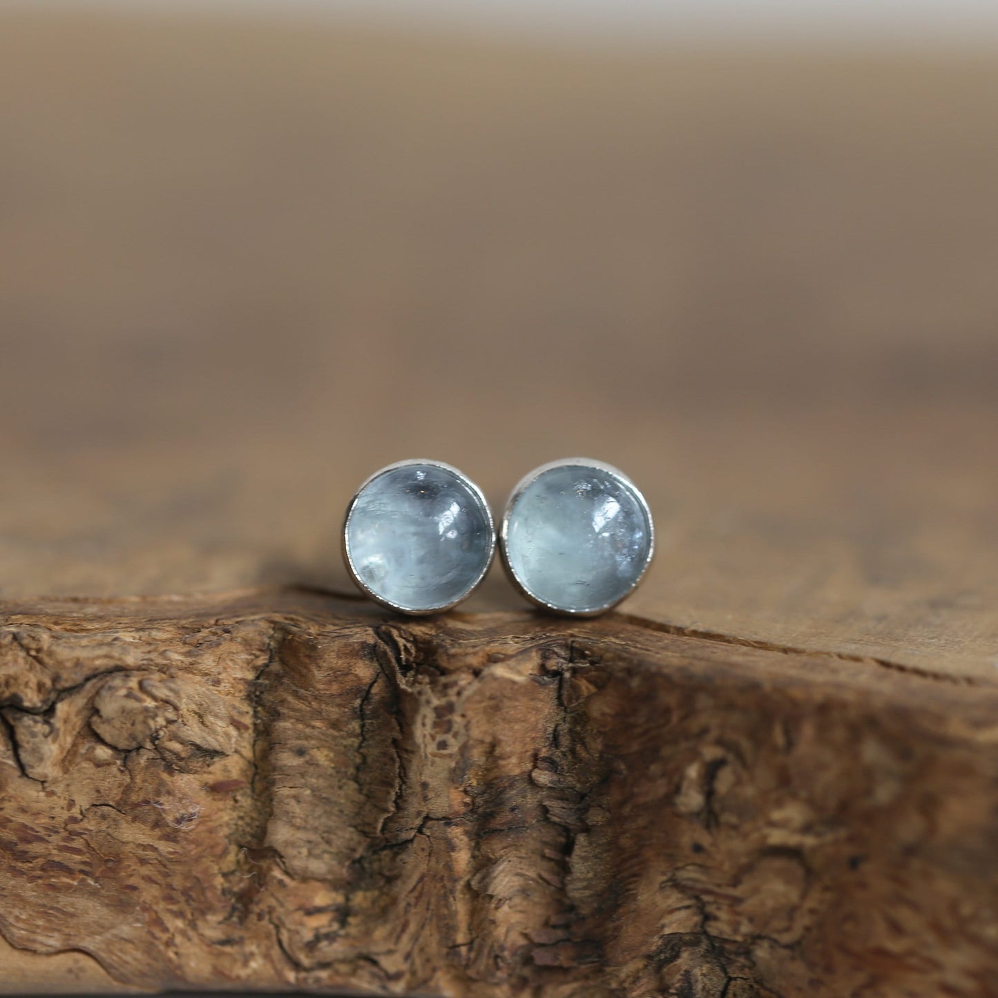 Pink or Blue Morganite Post Earrings - Choose Your Stone - Sterling Silver