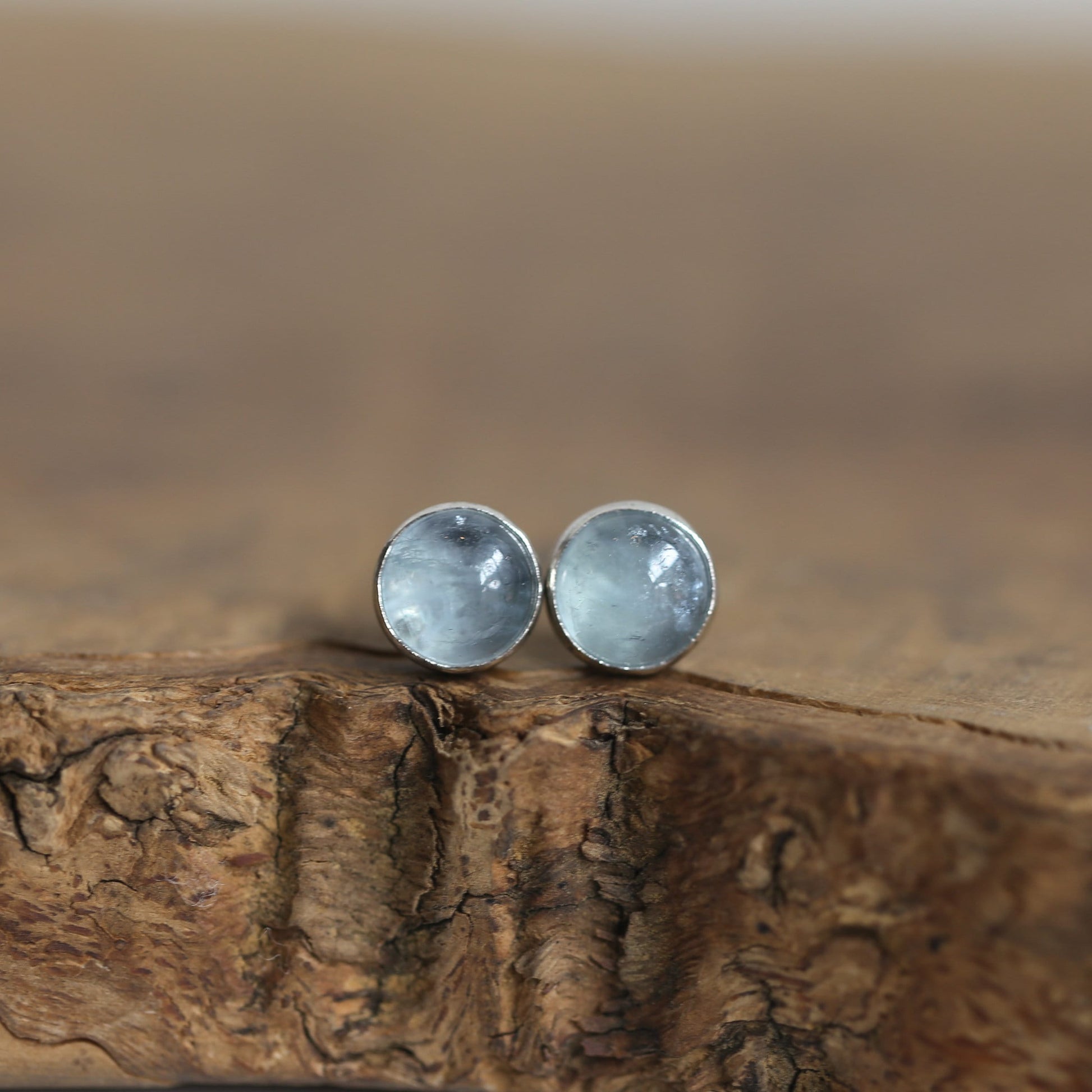 Pink or Blue Morganite Post Earrings - Choose Your Stone - Sterling Silver
