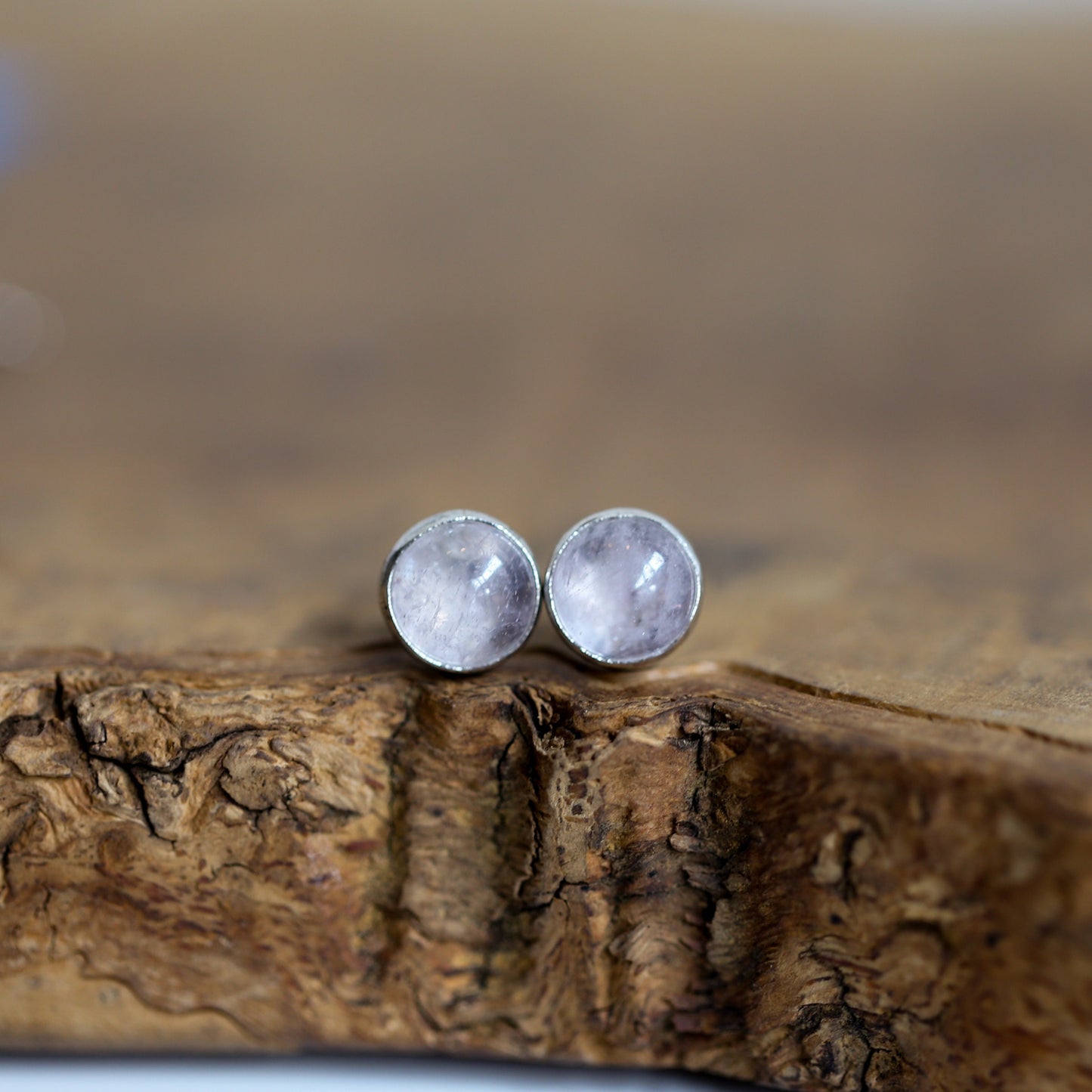 Pink or Blue Morganite Post Earrings - Choose Your Stone - Sterling Silver
