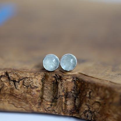 Pink or Blue Morganite Post Earrings - Choose Your Stone - Sterling Silver