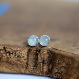 Pink or Blue Morganite Post Earrings - Choose Your Stone - Sterling Silver